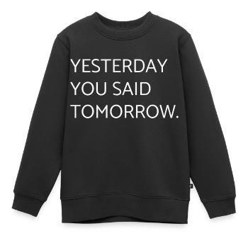 hier vous avez dit demain - motivation - Sweat Premium enfant bio - noir - Devant - AI Model Kid Female (0cm)