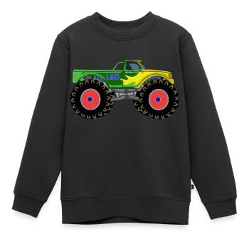 Monstertruck für Jungen Leo Leonard Leopold Leon - Kinder Premium Organic Sweatshirt - Schwarz - Vorne - AI Model Kid Female (0cm)