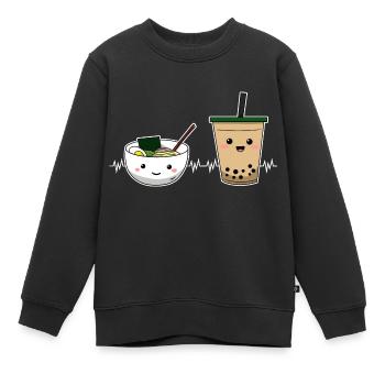 Cuisine asiatique japonaise Ramen Tea I Cadeau - Sweat Premium enfant bio - noir - Devant - AI Model Kid Female (0cm)