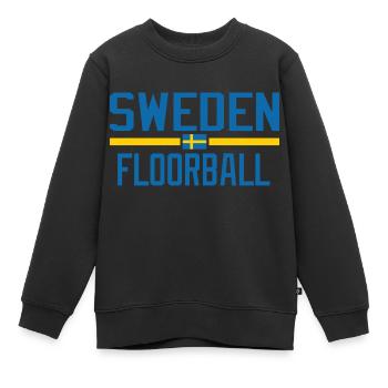 Schweden Unihockey - Kinder Premium Organic Sweatshirt - Schwarz - Vorne - AI Model Kid Female (0cm)