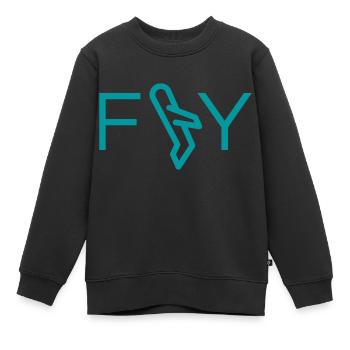Fliegen - Kinder Premium Organic Sweatshirt - Schwarz - Vorne - AI Model Kid Female (0cm)