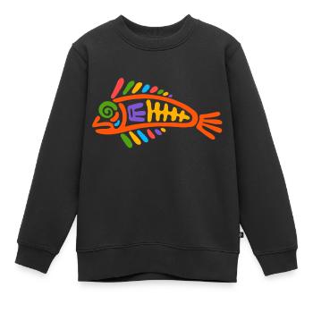 Culture des Incas, poissons - Sweat Premium enfant bio - noir - Devant - AI Model Kid Female (0cm)
