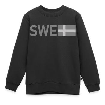 Tactique gris ENG - Sweat Premium enfant bio - noir - Devant - AI Model Kid Female (0cm)