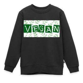 Vegan - VeganerIN - Veganismus - Kinder Premium Organic Sweatshirt - Schwarz - Vorne - AI Model Kid Female (0cm)