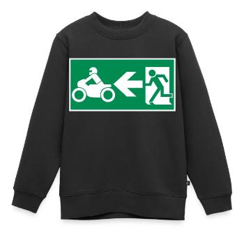 Sortie de secours Moto Motocross Crossbike - Sweat Premium enfant bio - noir - Devant - AI Model Kid Female (0cm)