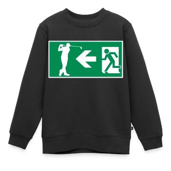 Sortie de secours au terrain de golf Golf Hobby Design - Sweat Premium enfant bio - noir - Devant - AI Model Kid Female (0cm)