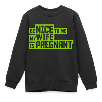 ma femme est enceinte - Sweat Premium enfant bio - noir - Devant - AI Model Kid Female (0cm)