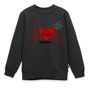 Herzschlag Sydney - Sydney liebhaber stadt VISA - Kinder Premium Organic Sweatshirt - Schwarz - Vorne - AI Model Kid Female (0cm)