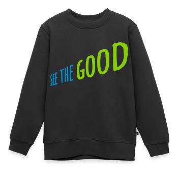 voir la bonne citation - Sweat Premium enfant bio - noir - Devant - AI Model Kid Female (0cm)