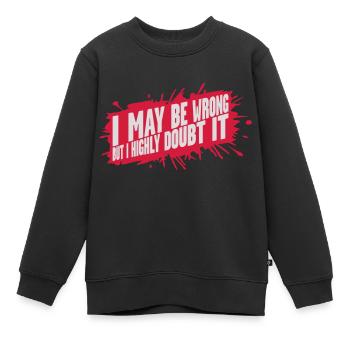 Je peux me tromper - Sweat Premium enfant bio - noir - Devant - AI Model Kid Female (0cm)