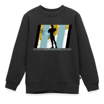 SUPERHERO BOY - Kids Premium Organic Sweatshirt - black - Front - AI Model Kid Female (0cm)
