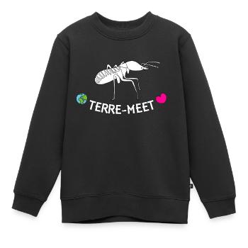 Terre-Meet - Sweat Premium enfant bio - noir - Devant - AI Model Kid Female (0cm)