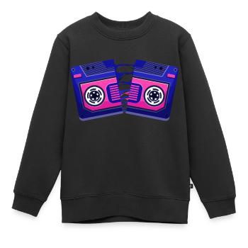 cassette cassée - Sweat Premium enfant bio - noir - Devant - AI Model Kid Female (0cm)