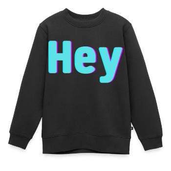 Hé - Sweat Premium enfant bio - noir - Devant - AI Model Kid Female (0cm)