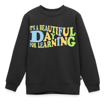 belle journée pour apprendre - Sweat Premium enfant bio - noir - Devant - AI Model Kid Female (0cm)
