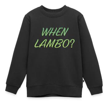 WENN LAMBO GRÜN - Kinder Premium Organic Sweatshirt - Schwarz - Vorne - AI Model Kid Female (0cm)