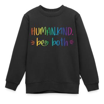 Genre humain - soyez les deux - Sweat Premium enfant bio - noir - Devant - AI Model Kid Female (0cm)