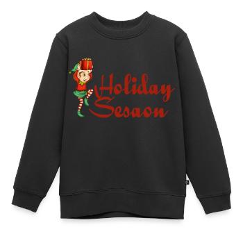 Elf - Kinder Premium Organic Sweatshirt - Schwarz - Vorne - AI Model Kid Female (0cm)
