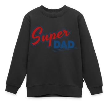 Super Papa - Kinder Premium Organic Sweatshirt - Schwarz - Vorne - AI Model Kid Female (0cm)