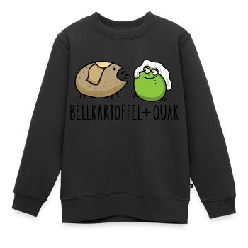 Lustige Pellkartoffel mit Quak - Kinder Premium Organic Sweatshirt - Schwarz - Vorne - AI Model Kid Female (0cm)