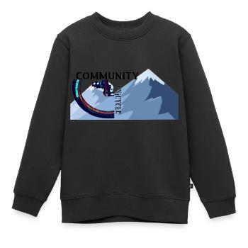 monocycle de descente - Sweat Premium enfant bio - noir - Devant - AI Model Kid Female (0cm)