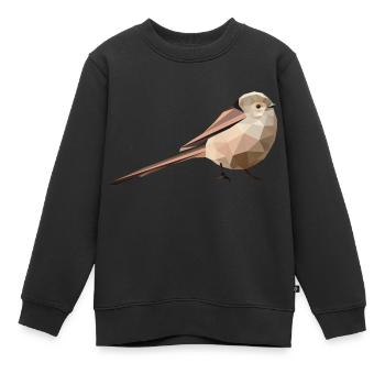 Long-tailed, Aegithalos caudatus - Kids Premium Organic Sweatshirt - black - Front - AI Model Kid Female (0cm)