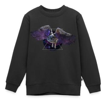 Weltraumeule - Kinder Premium Organic Sweatshirt - Schwarz - Vorne - AI Model Kid Female (0cm)