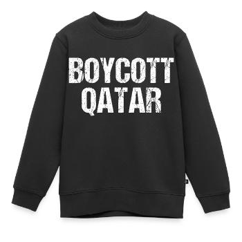 Boycottez le cadeau du Qatar - Sweat Premium enfant bio - noir - Devant - AI Model Kid Female (0cm)