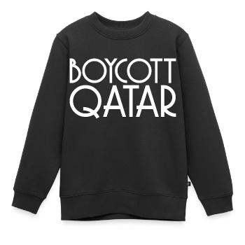Boykott Spruch Katar Geschenk - Kinder Premium Organic Sweatshirt - Schwarz - Vorne - AI Model Kid Female (0cm)