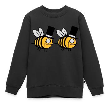 Team Cylinder Hat Bees - Sweat Premium enfant bio - noir - Devant - AI Model Kid Female (0cm)