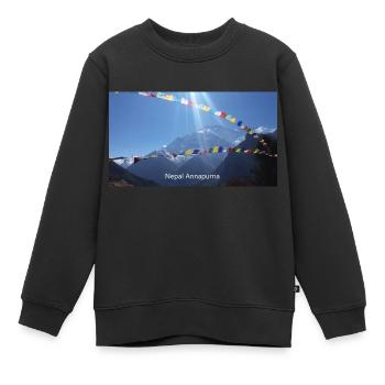 Nepal Annapurna - Kinder Premium Organic Sweatshirt - Schwarz - Vorne - AI Model Kid Female (0cm)