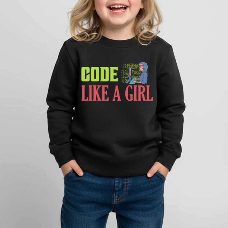 Code Like A Girl Programmer Coding Kinder Premium Organic Sweatshirt