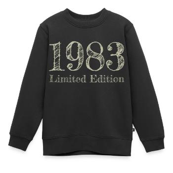 1983 - Kids Premium Organic Sweatshirt - black - Front - AI Model Kid Female (0cm)