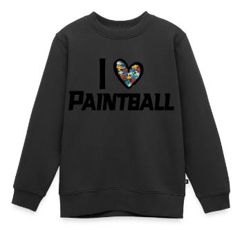 iLove Paintball (Noir) - Sweat Premium enfant bio - noir - Devant - AI Model Kid Female (0cm)