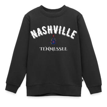 Nashville tennessee - Sweat Premium enfant bio - noir - Devant - AI Model Kid Female (0cm)