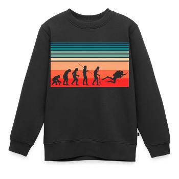 Evolution Plongée - Sweat Premium enfant bio - noir - Devant - AI Model Kid Female (0cm)
