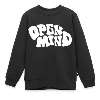 Open mind - Kids Premium Organic Sweatshirt - black - Front - AI Model Kid Female (0cm)