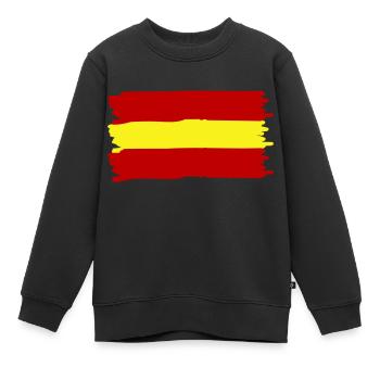 Fahne Spanien - Kinder Premium Organic Sweatshirt - Schwarz - Vorne - AI Model Kid Female (0cm)
