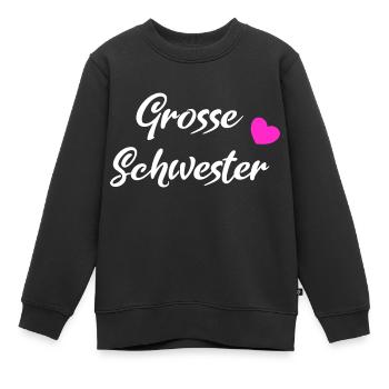 Grosse Schwester White - Kinder Premium Organic Sweatshirt - Schwarz - Vorne - AI Model Kid Female (0cm)