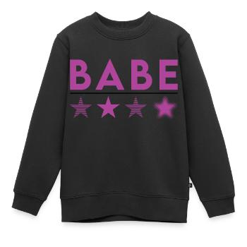Babe Lila - Kinder Premium Organic Sweatshirt - Schwarz - Vorne - AI Model Kid Female (0cm)