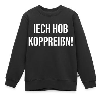 Erzgebirge ich habe Kopfschmerzen - Kinder Premium Organic Sweatshirt - Schwarz - Vorne - AI Model Kid Female (0cm)