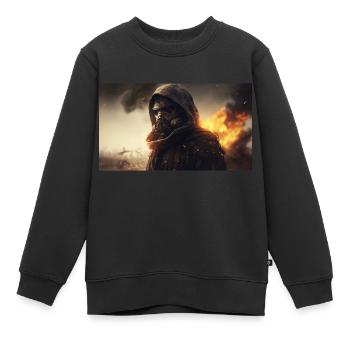 Mann in der Maske - Kinder Premium Organic Sweatshirt - Schwarz - Vorne - AI Model Kid Female (0cm)