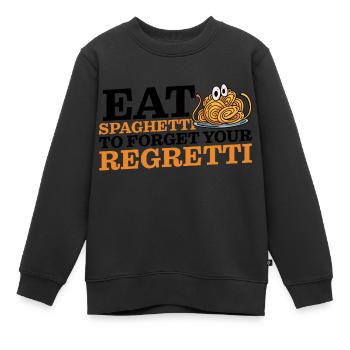 Eat Spaghetti To Forgetti Your Regretti 10 - Kinder Premium Organic Sweatshirt - Schwarz - Vorne - AI Model Kid Female (0cm)