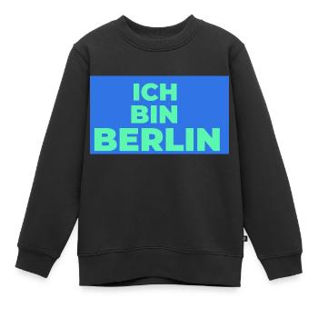 Ich bin Berlin - Kinder Premium Organic Sweatshirt - Schwarz - Vorne - AI Model Kid Female (0cm)
