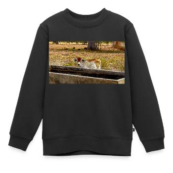 le petit veau - Sweat Premium enfant bio - noir - Devant - AI Model Kid Female (0cm)