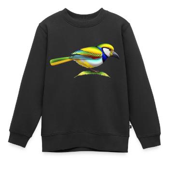 Bel oiseau - Sweat Premium enfant bio - noir - Devant - AI Model Kid Female (0cm)