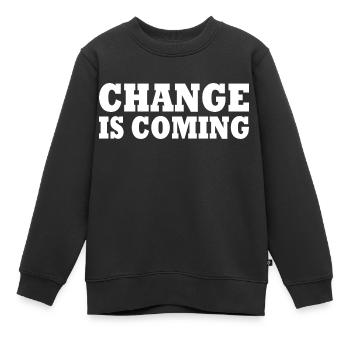 Change is coming - Kinder Premium Organic Sweatshirt - Schwarz - Vorne - AI Model Kid Female (0cm)