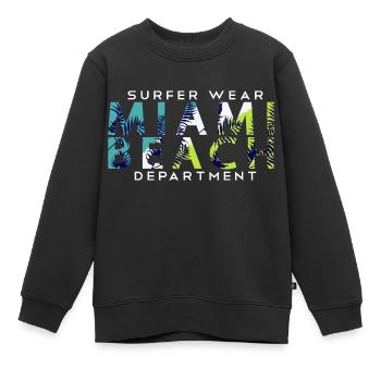Miami Beach Surfer Wear - Kinder Premium Organic Sweatshirt - Schwarz - Vorne - AI Model Kid Female (0cm)