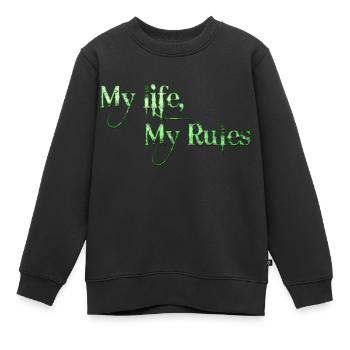 Mein Leben Meine Regeln Zitate Tattoo Zitat - Kinder Premium Organic Sweatshirt - Schwarz - Vorne - AI Model Kid Female (0cm)