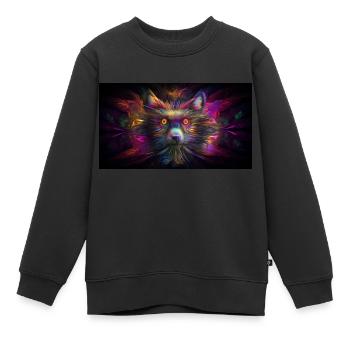 Raton laveur hypnotique dans la 5ème dimension - Sweat Premium enfant bio - noir - Devant - AI Model Kid Female (0cm)